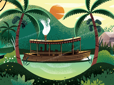 Danger Awaits boat disney explore illustration illustrator jungle