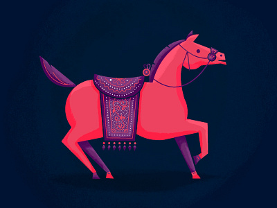 Horse Study character horse illustration painting pink purple