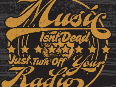 Music Isnt Dead–Lunbox Ltd. apparel gold illustration illustrator lunchbox record