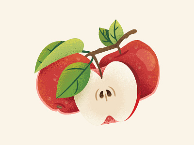 Fruit Illustrations Pt. 1 apple fruit illustrations lemon peach plum strawberry