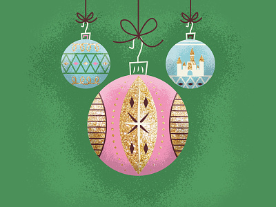 Mickey Ornament WIP castle christmas disney holiday illustration mickey ornament walt warmup wdw