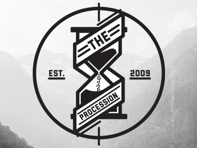 The Procession Logo apparell branding hourglass logo