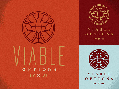 Viable Options V2 bird brand dove lockup logo mark nyc seal v