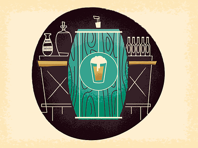 Grab A Pint barrel beer drink up illustration pint tap