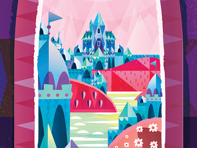 Small World castle background environment flowers illustration island smallworld sunset tropical