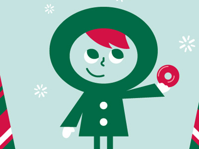 Here's a doughnut christmas green illustration krispy kreme red