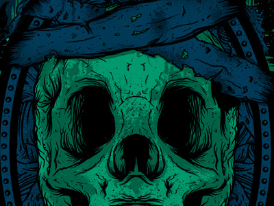 T Shirt Design Update blue dead green illustration judgment photoshop skull