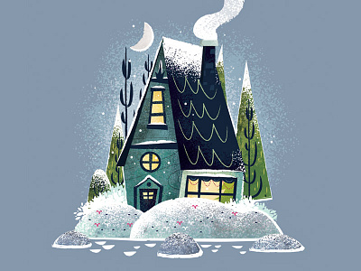 Snowy Cottage christmas cottage house illustrator snow