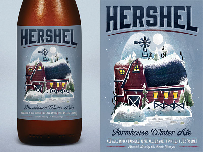 Hershel Farmhouse Winter Ale barn beer farm hershel illustrator