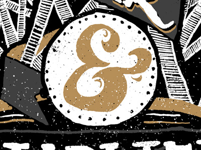 Golden Hand Drawn Ampersand