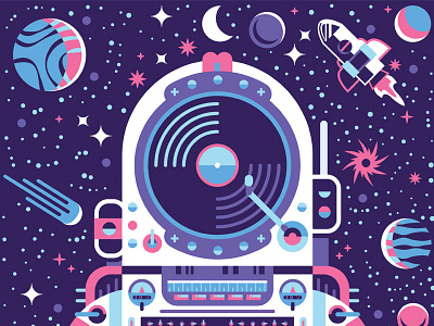 The Afterglow astronaut dj hip hop illustration music record space