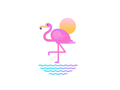 Flamingo flamingo florida geometric logo