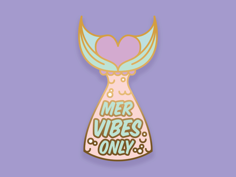 Mer Vibes Only disney lapel narwhal pin