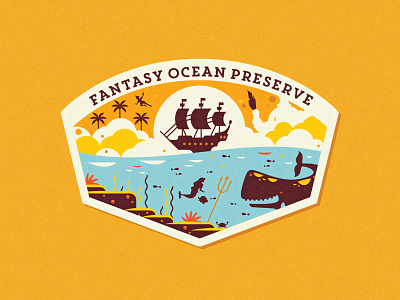 Fantasy Ocean Preserve dumbo flounder jolly roger mermaid monstro ocean patch peter pan pirate ship triton whale