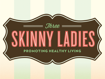 Three Skinny Ladies V2 brown green health living logo mark red wisdom script