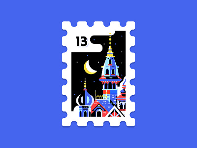 Main St. Post Office Stamp Collection 12|16 castle disney halloween haunted manor stamp stamps usps