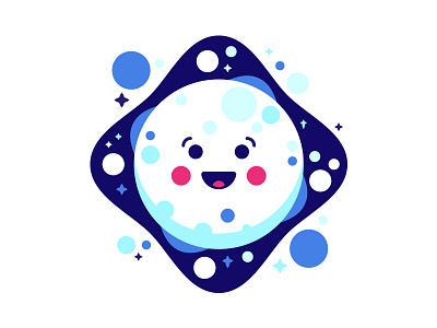 Happy Moon character galaxy illustration logo moon