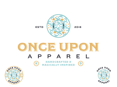 Once Upon Apparel branding fairytale logo