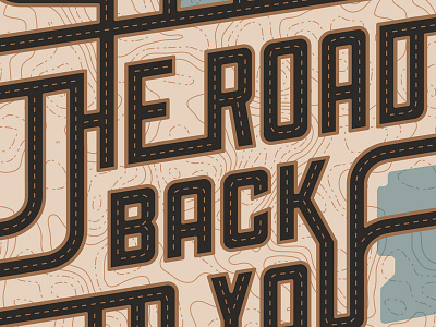 The Road Back To You city gold halftone heart journey poster road