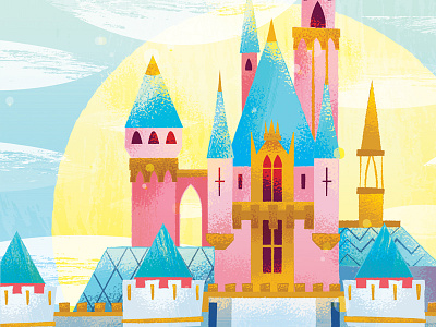 Sleeping Beauty Castle california castle design disney illustration sun