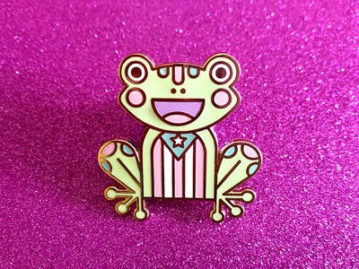 Puerto Rico Relief coqui frog frog lapel puerto rico