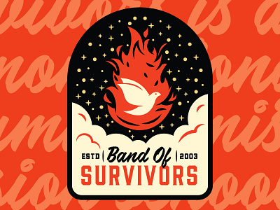 Band Of Survivors Patch branding dove fire lockup logo