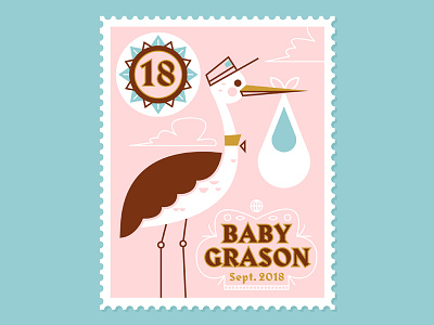 Baby Grason baby illustration stork