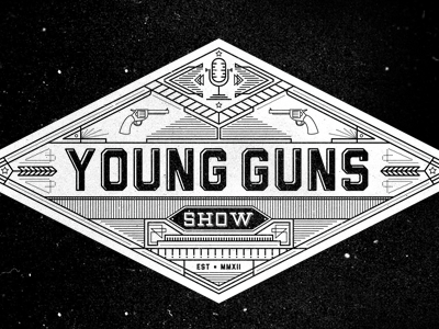 Young Guns Show gun logo mark mic podcast radio