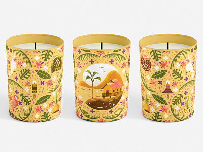 Tropical Serenade Candle candle mask parrot poly polynesian sunrise tiki