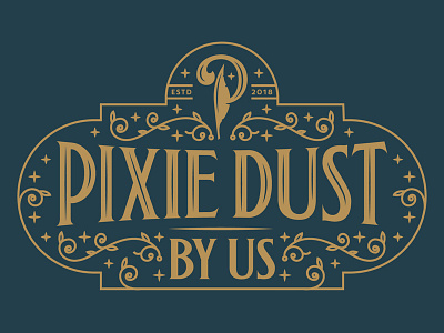 Pixie Dust branding feather logo p peter pan