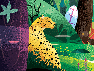 Welcome To The Jungle animation art cat illustration jungle leopard meow