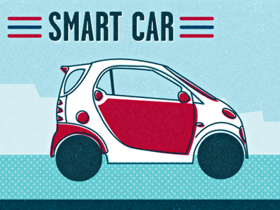 Smart Car Illustration column five ebay motors info graphic