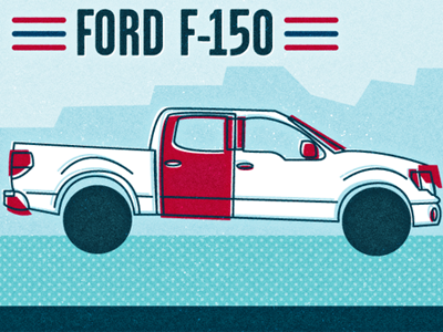 Ford F150 Illustration column five ebay motors info graphic
