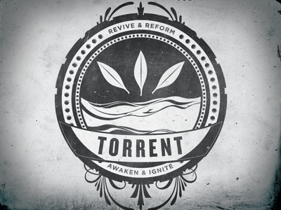 Updated Torrent Ministry Logo band black crest grunge leaf logo ministry torrent wave white
