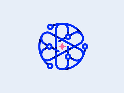 Atomic Growth black blue branding design illustration logo
