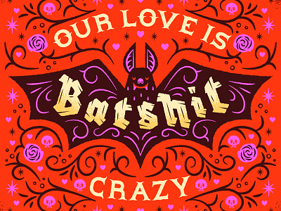 Batshit Crazy branding design illustration illustrator orange type typography