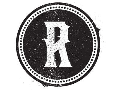 Rocksonik Logo's black crest grunge logo rock white
