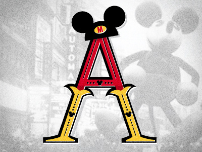 A Disney "A" branding letter lettering mark practice type typography