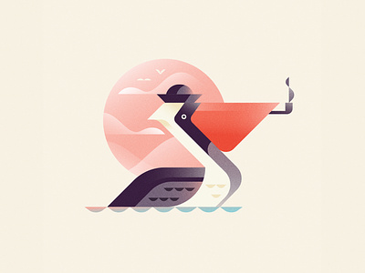 Pelican Sailor blue branding illustration illustrator logo ocean orange pelican pelicans sea