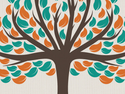 Tree of Life blue handrawn illustration illustrator life logo orange tree