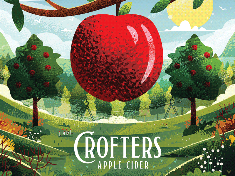 Crofters Apple Cider 2 of 2 apple apple cider beer cider illustration tree