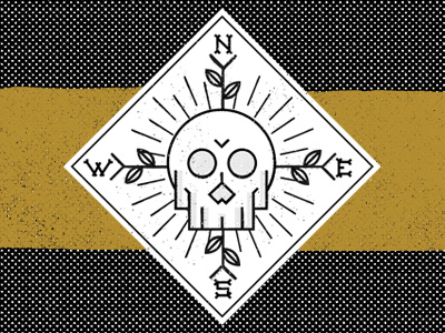 Skull Logo WIP 2 black gold logo skull white