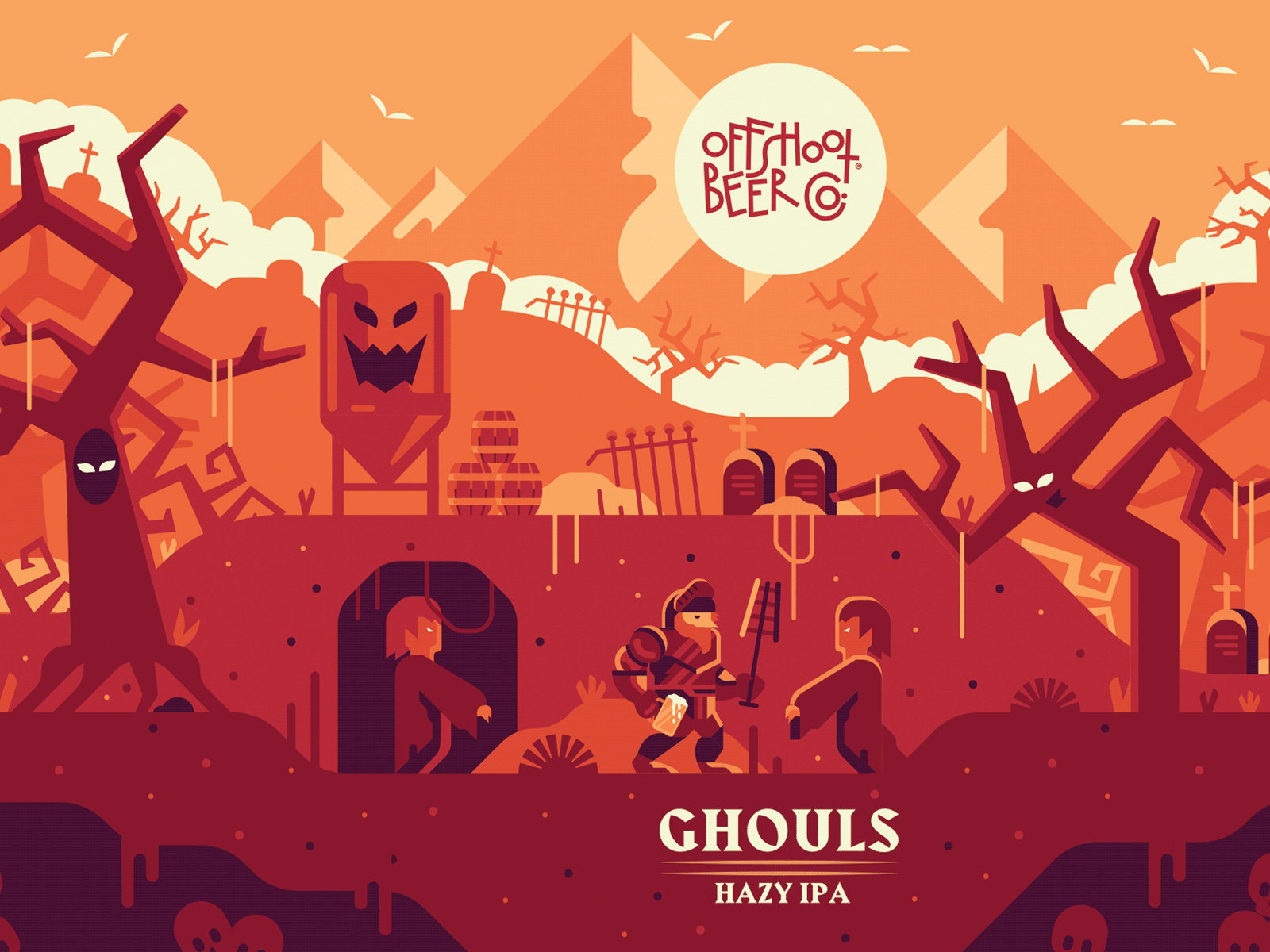 OffShoot Ghouls beer beer label ghosts ghouls illustration product illustration