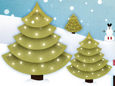 Disney Holiday Card christmas grain holidays season snow snowman trees