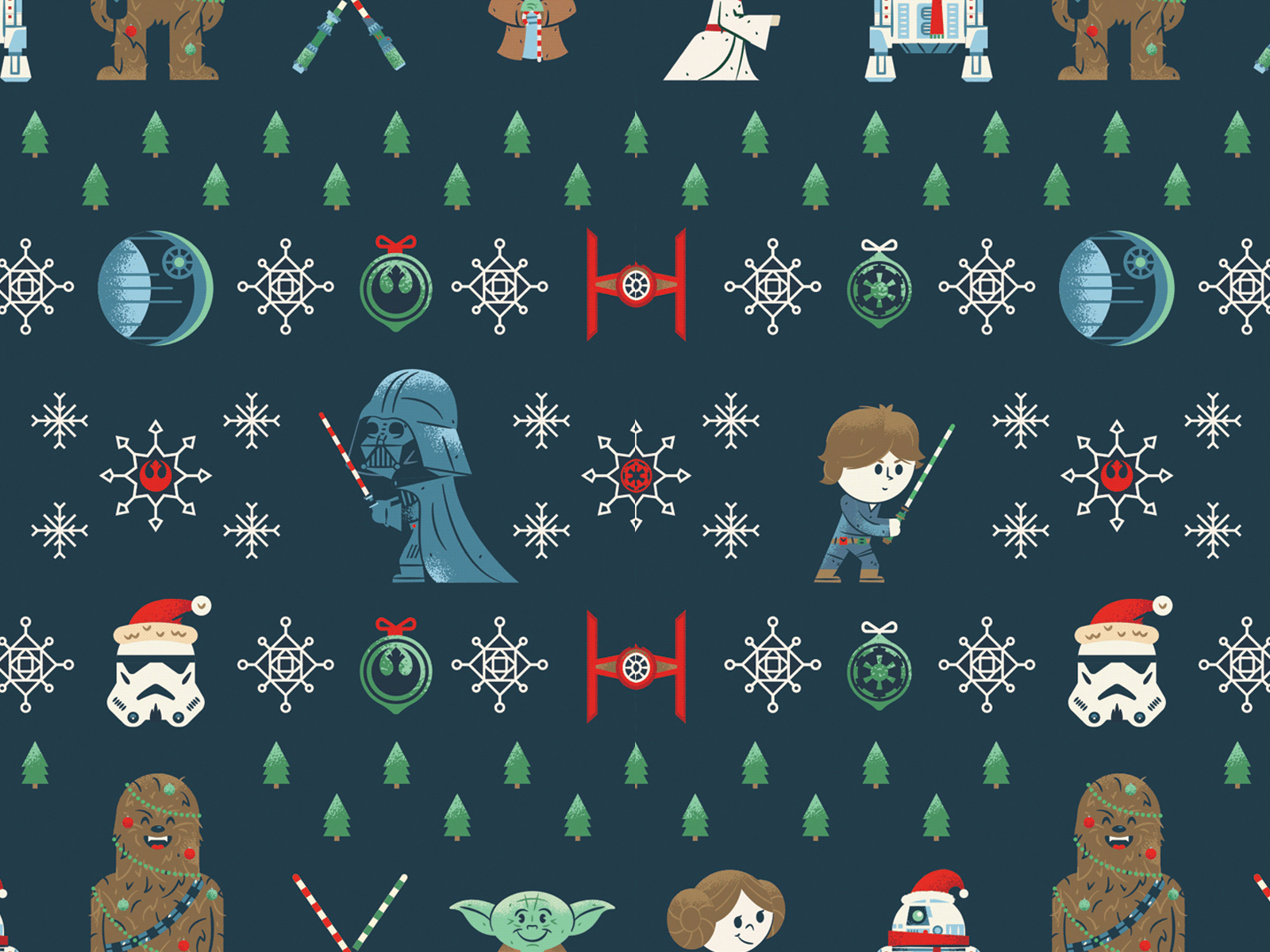 Festive Force chewbacca darth vader galaxy luke skywalker princess leia r2d2 star wars stormtrooper yoda