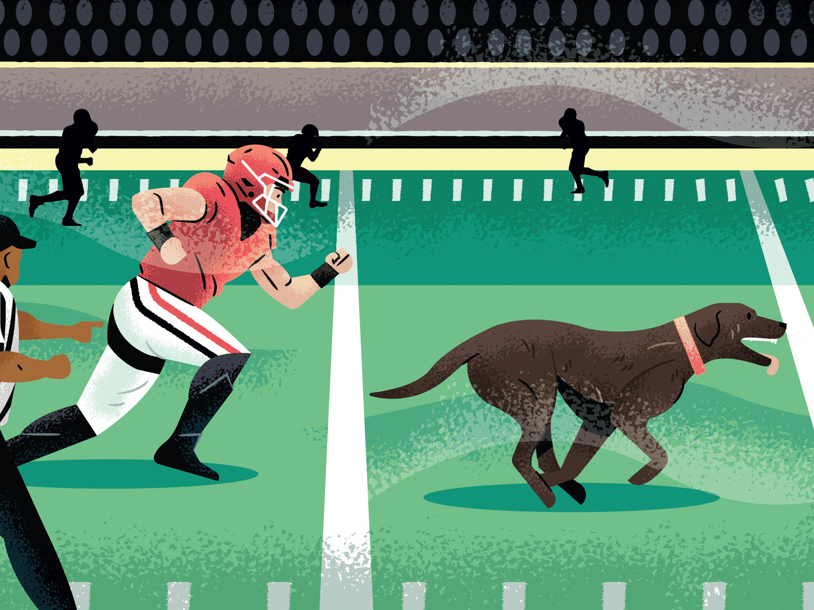 Tubby Take Over beer college dog dog illustration football illustration pizza sports woof