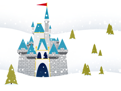 Cinderella Castle castle cinderella castle disney illustration snow tree