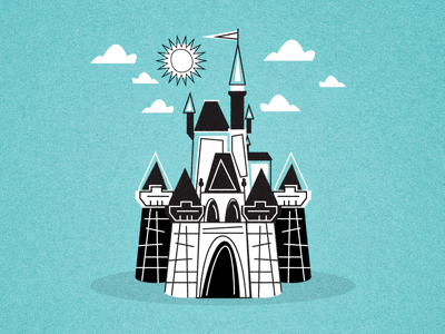 Castle black castle. hat disney illustration mickey mouse retro white