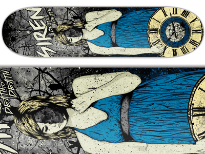 Siren Skateboards alice in wonderland blue death grey skateboard the end time yellow