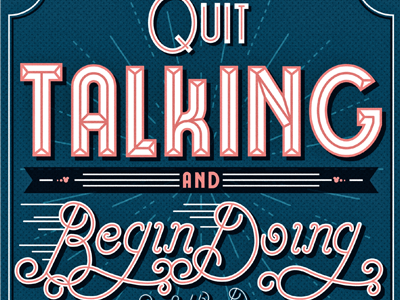 Quit Talking And Begin Doing disney illustration mickey mouse mouse quote type walt disney